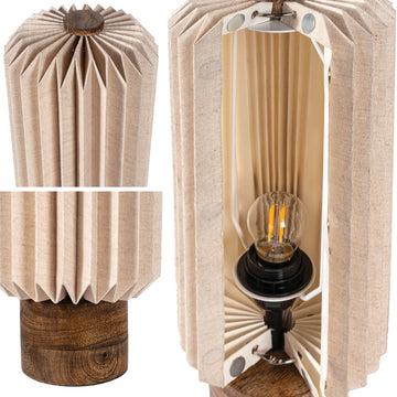 Banks 15.75" Modern Minimalist Paper Pleated Column Accent LED Table Lamp